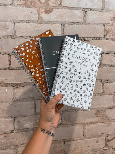 Terracotta Floral Church Notes Notebook - Mulberry Market Designs