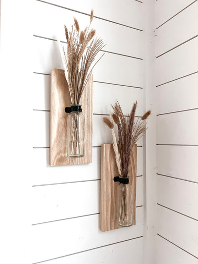 Boho Wood Farmhouse Sconces Set of Two - Mulberry Market Designs