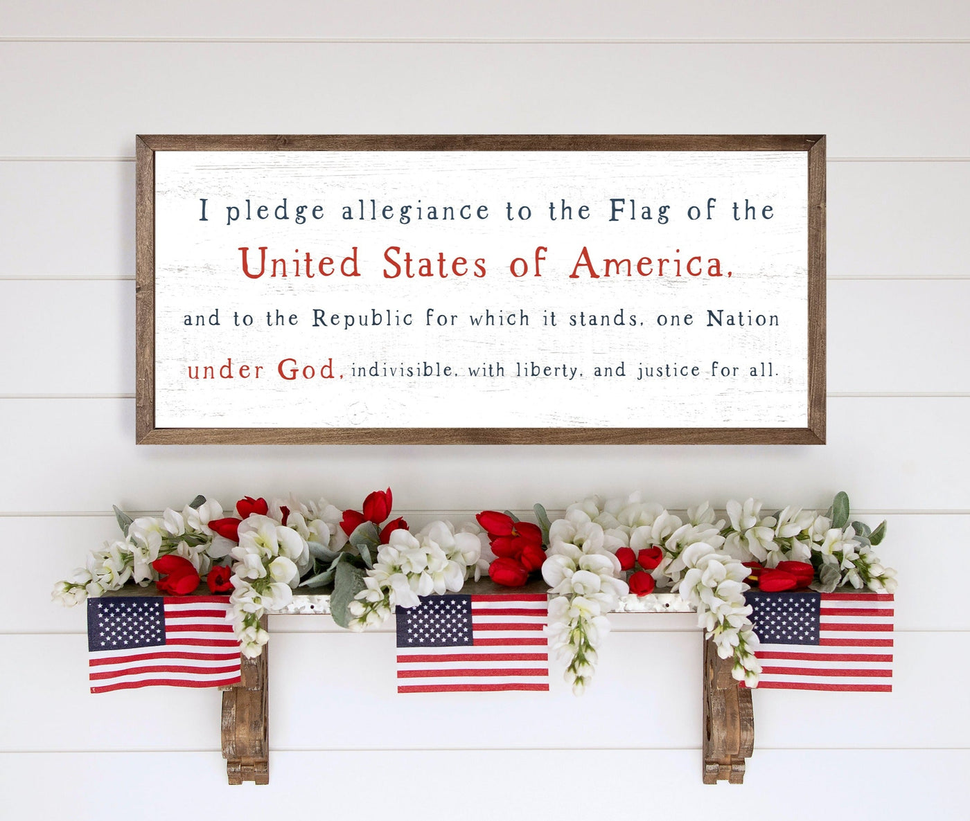 I Pledge Allegiance Wood Framed Sign - Mulberry Market Designs