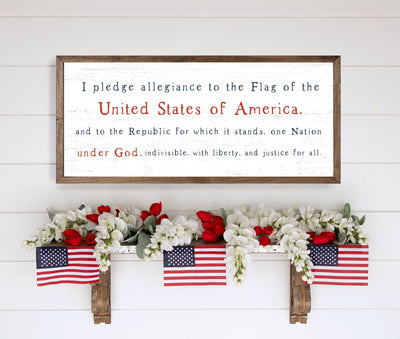 I Pledge Allegiance Wood Framed Sign - Mulberry Market Designs