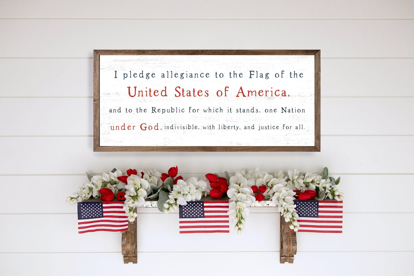 I Pledge Allegiance Wood Framed Sign - Mulberry Market Designs