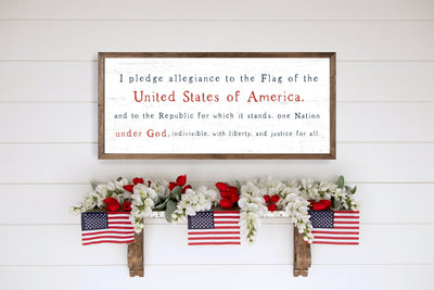 I Pledge Allegiance Wood Framed Sign - Mulberry Market Designs