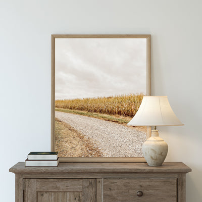 Indiana Corn Fields Framed Art Print - Mulberry Market Designs