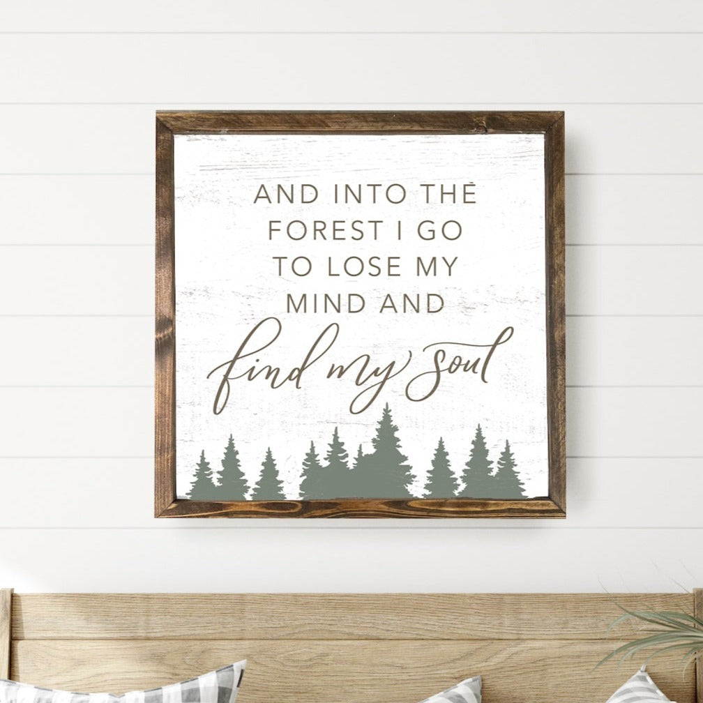 Into the Forest I Go Wood Framed Wall Art - Mulberry Market Designs
