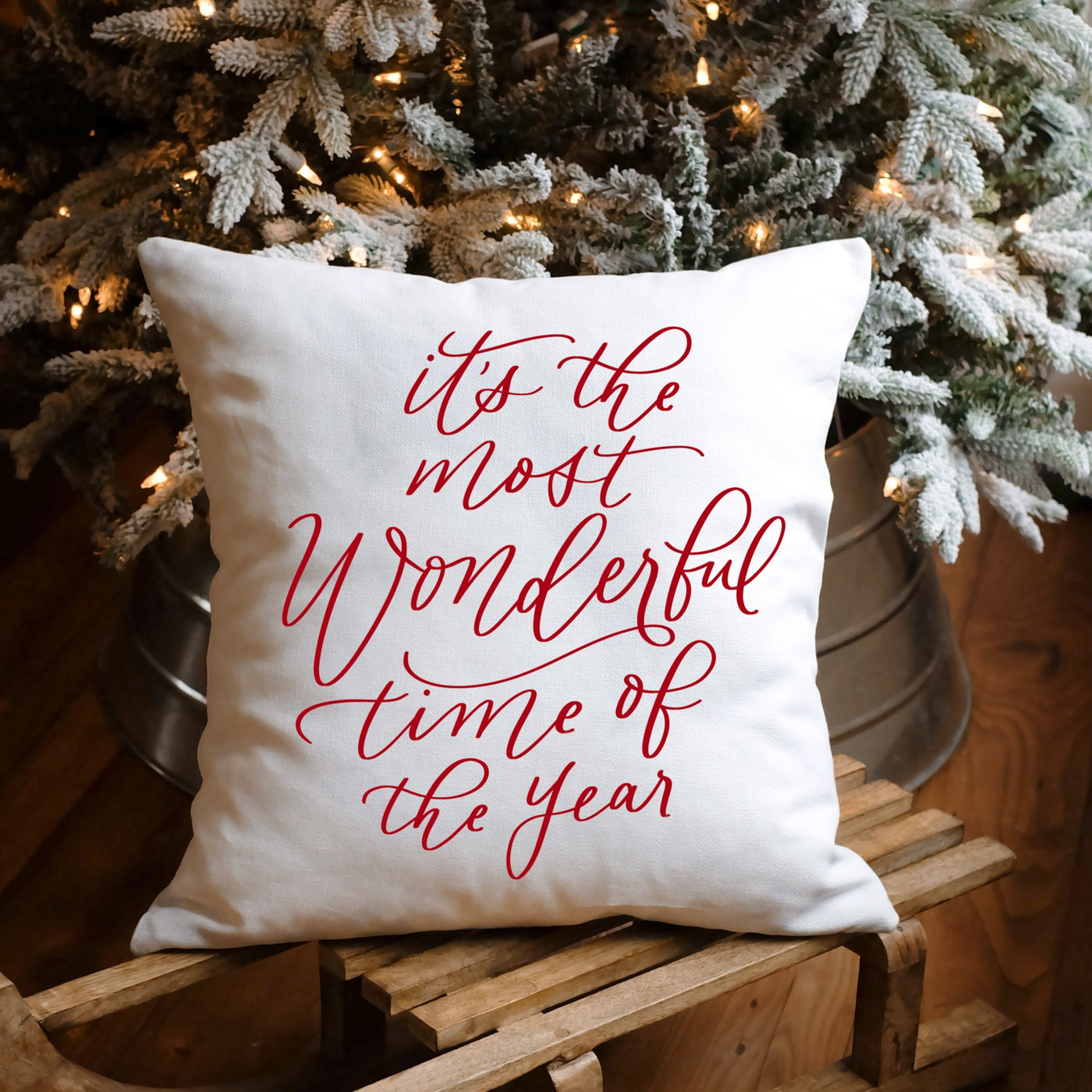 It's the Most Wonderful Time of The Year Christmas Pillow - Mulberry Market Designs