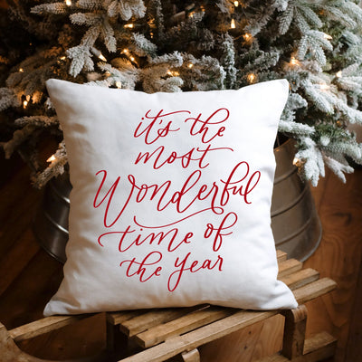 It's the Most Wonderful Time of The Year Christmas Pillow - Mulberry Market Designs