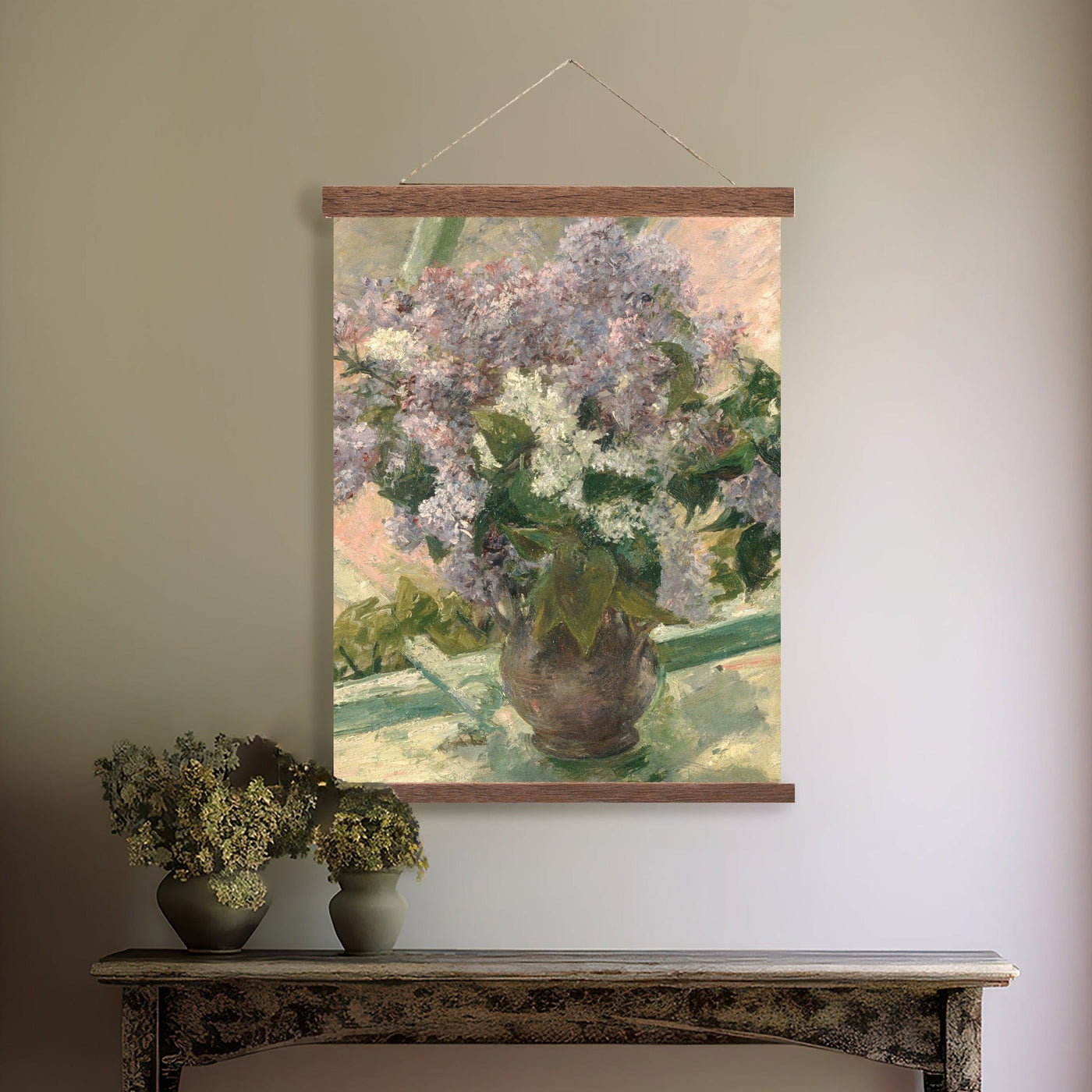 Lilacs In A Window Vintage Canvas Art - Mulberry Market Designs