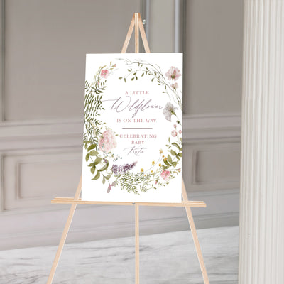 Little Wildflower Baby Shower Sign