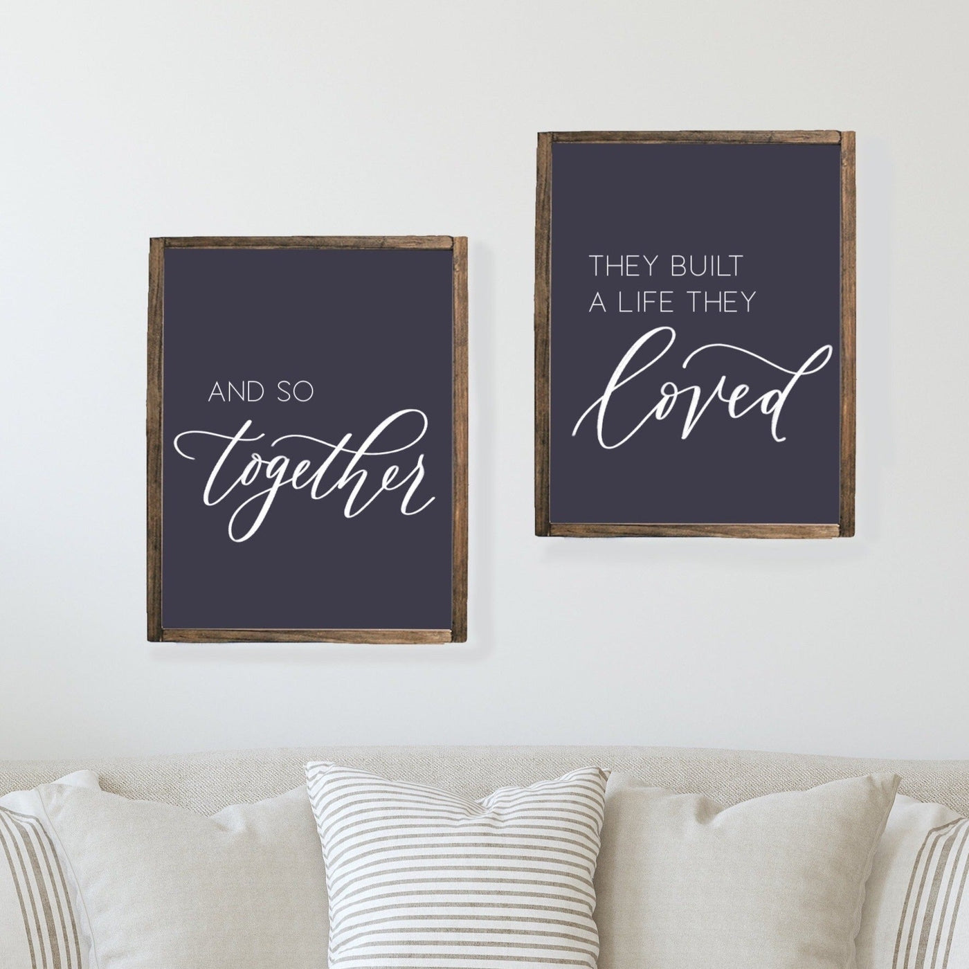And So Together They Built A Life They Loved Set / Bedroom Signs - Mulberry Market Designs