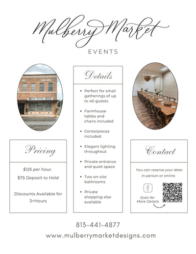 Mulberry Market Event Room Rental