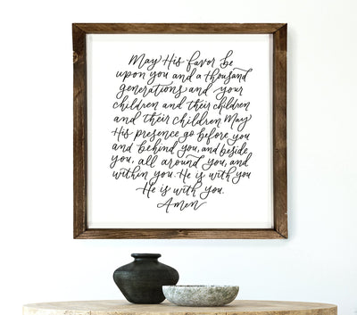 May His Favor Be Upon You | Wood Christian Wall Art - Mulberry Market Designs
