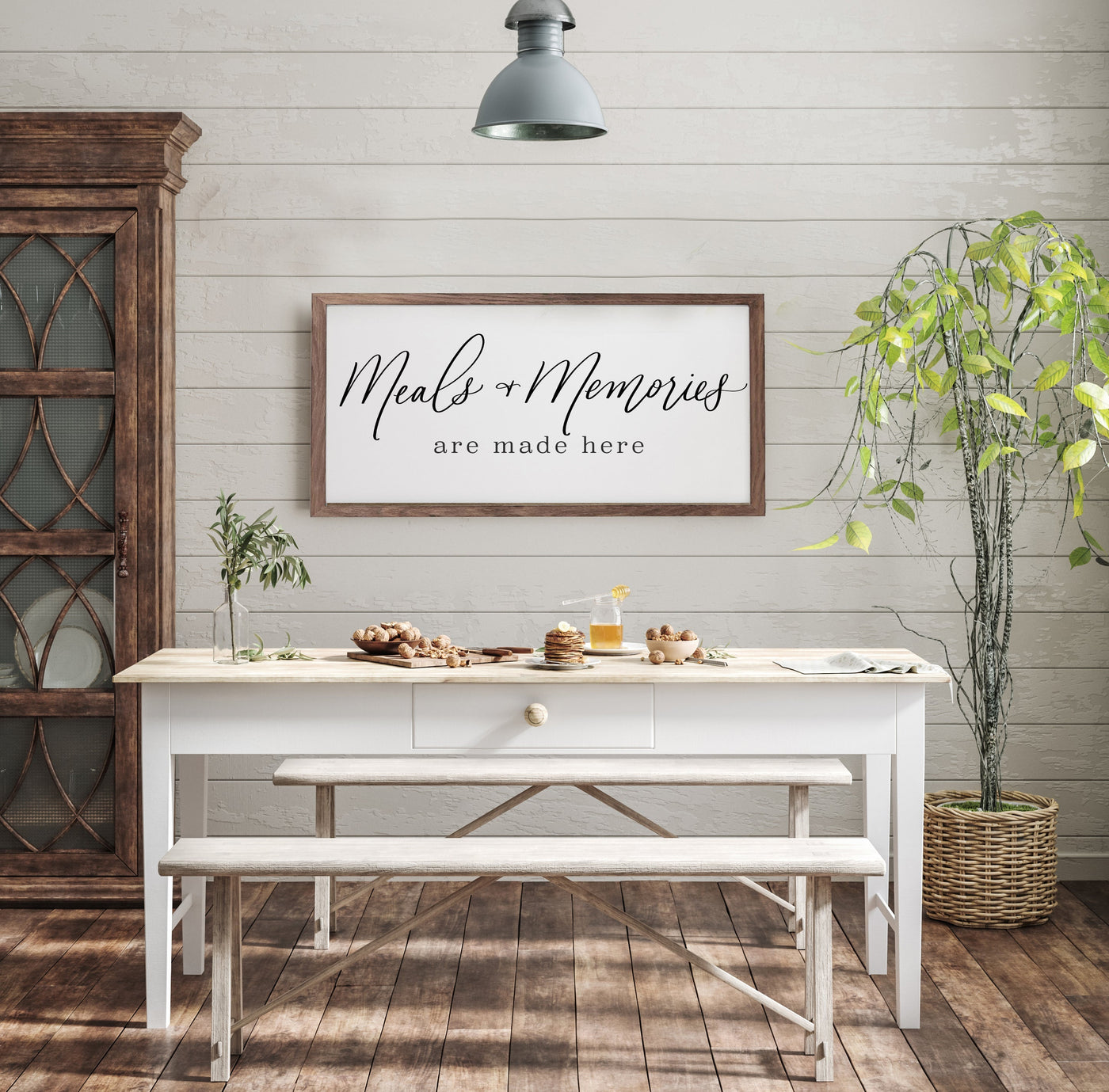 Meals & Memories Are Made Here Farmhouse Dining Room Sign - Mulberry Market Designs