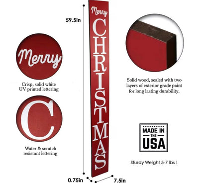 Merry Christmas Leaning Porch Sign - Mulberry Market Designs