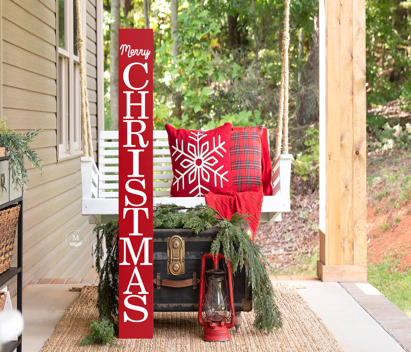 Merry Christmas Leaning Porch Sign - Mulberry Market Designs