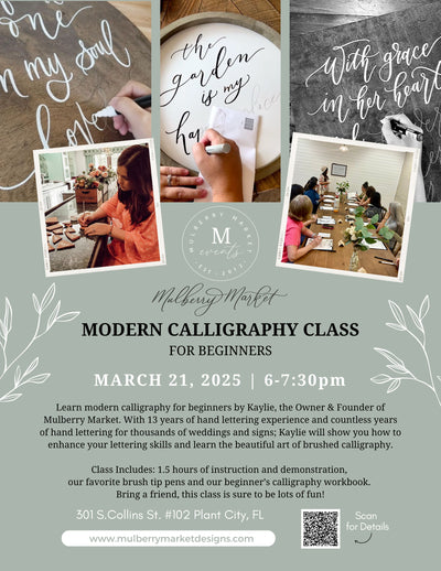 Modern Calligraphy Class for Beginners by Mulberry Market