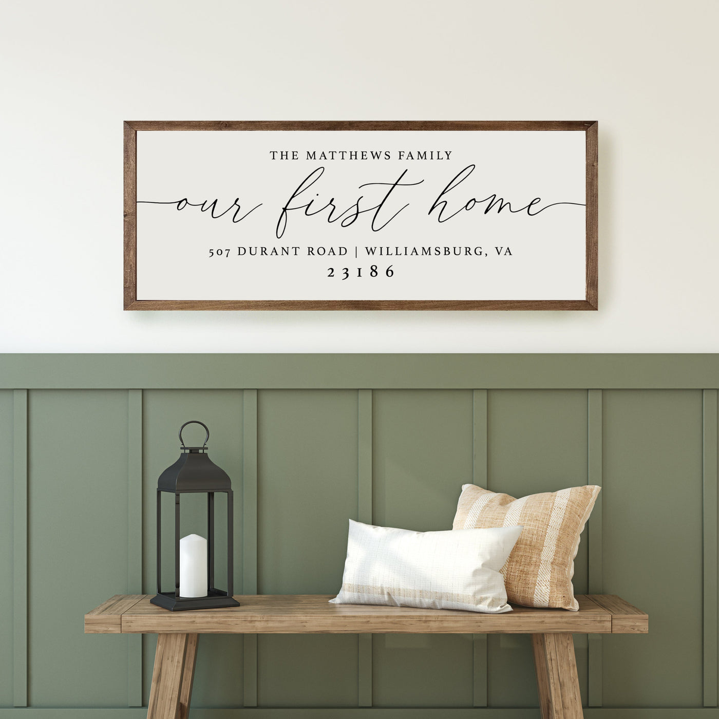 Personalized Our First Home Housewarming Sign | White