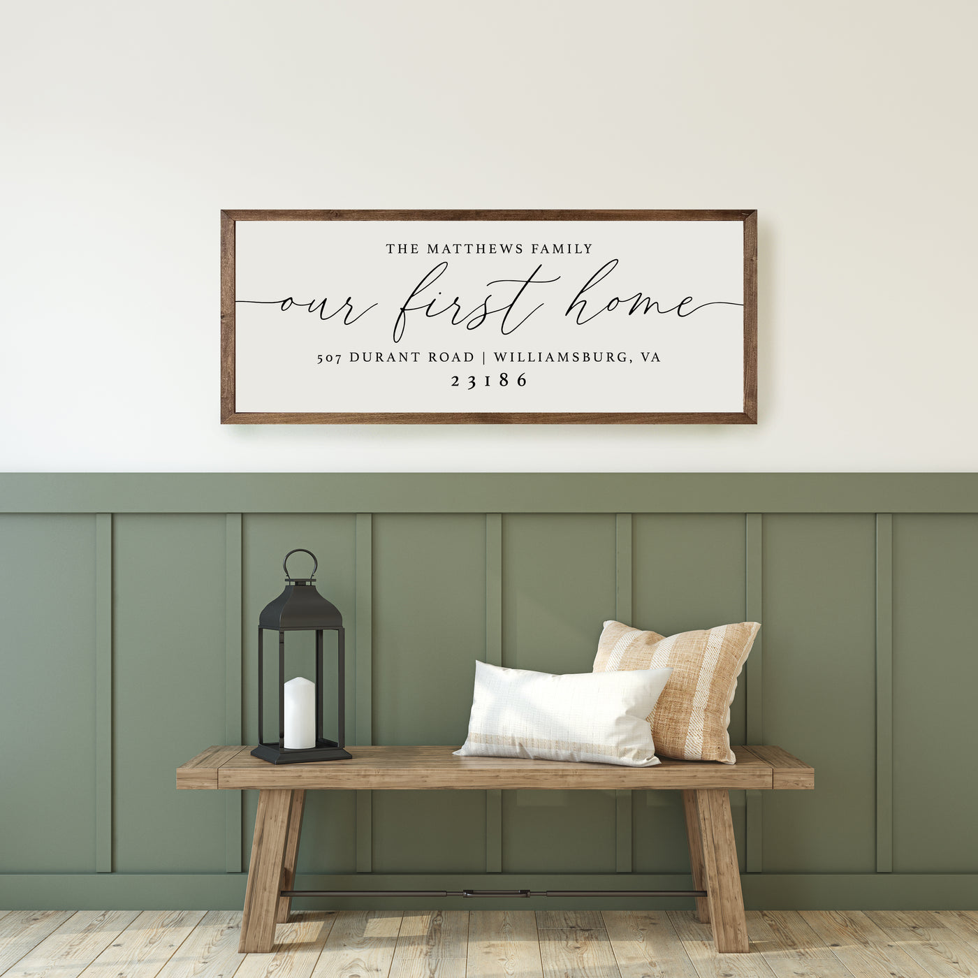 Personalized Our First Home Housewarming Sign | White