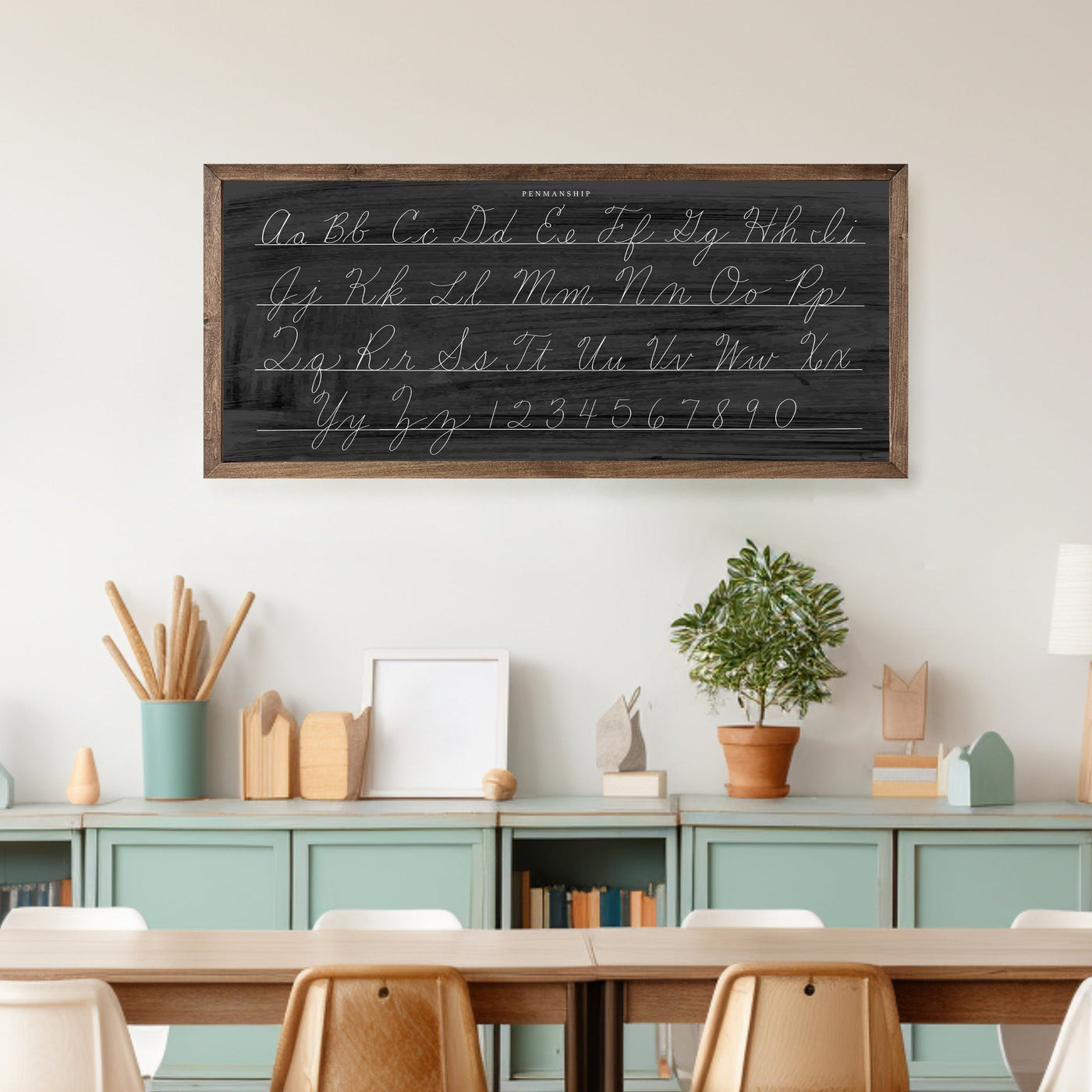 Old School Cursive Alphabet Sign - Mulberry Market Designs