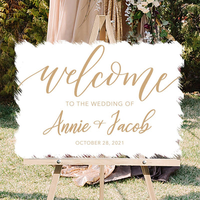 Brushed Acrylic Wedding Welcome Sign - Mulberry Market Designs