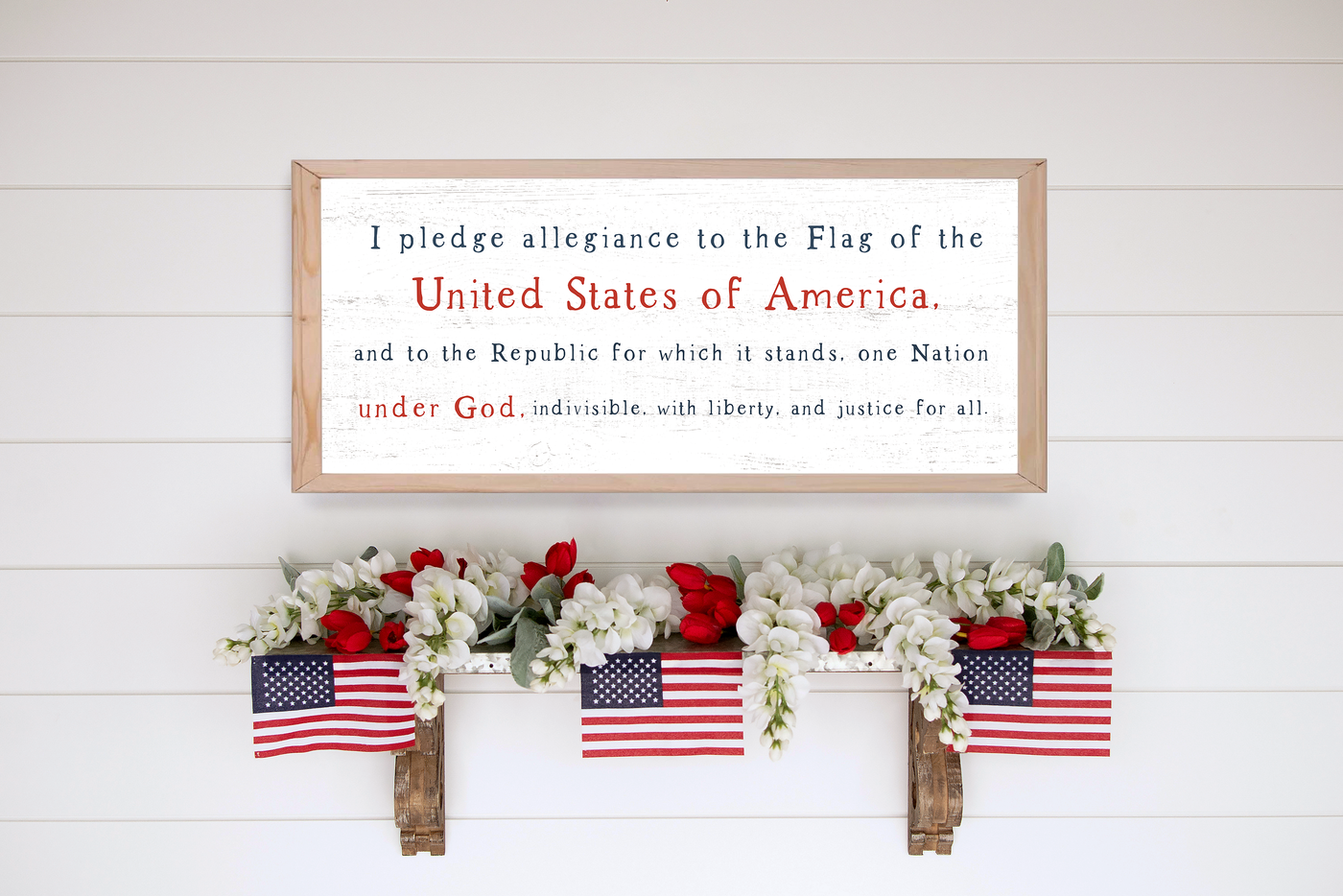 I Pledge Allegiance Wood Framed Sign - Mulberry Market Designs