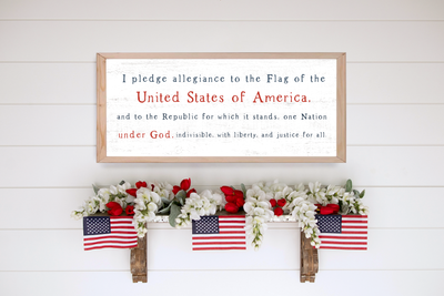 I Pledge Allegiance Wood Framed Sign - Mulberry Market Designs