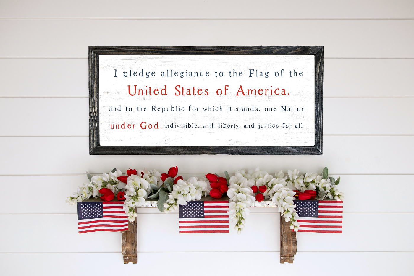 I Pledge Allegiance Wood Framed Sign - Mulberry Market Designs