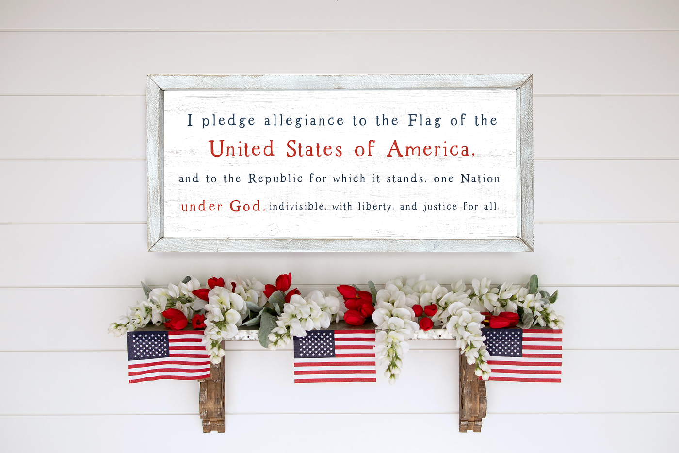 I Pledge Allegiance Wood Framed Sign - Mulberry Market Designs
