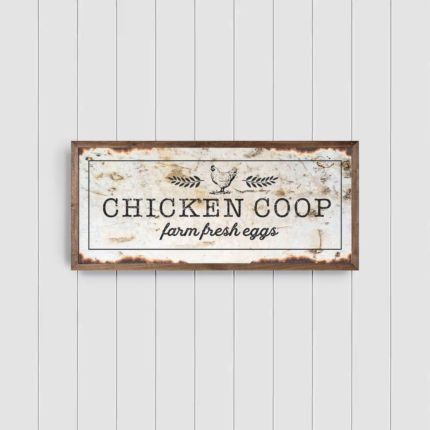 Rustic Chicken Coop Wood Framed Sign