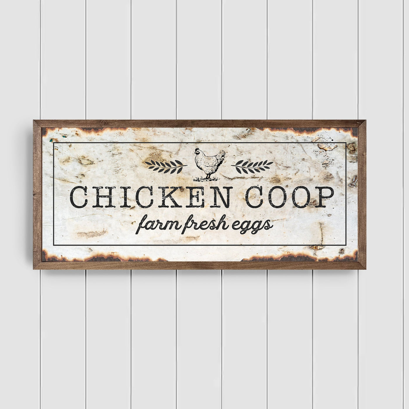 Rustic Chicken Coop Wood Framed Sign