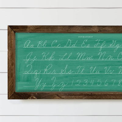 Old School Cursive Alphabet Sign - Mulberry Market Designs