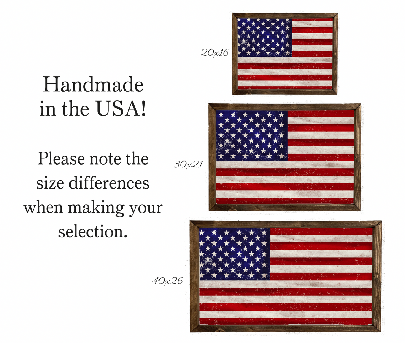 Framed American Flag Wall Art | Wood Framed Sign - Mulberry Market Designs
