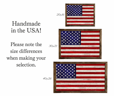Framed American Flag Wall Art | Wood Framed Sign - Mulberry Market Designs