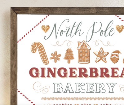 Gingerbread Bakery Farmhouse Christmas Sign - Mulberry Market Designs