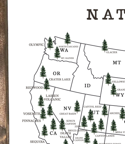 USA National Parks Wood Framed Sign - Mulberry Market Designs