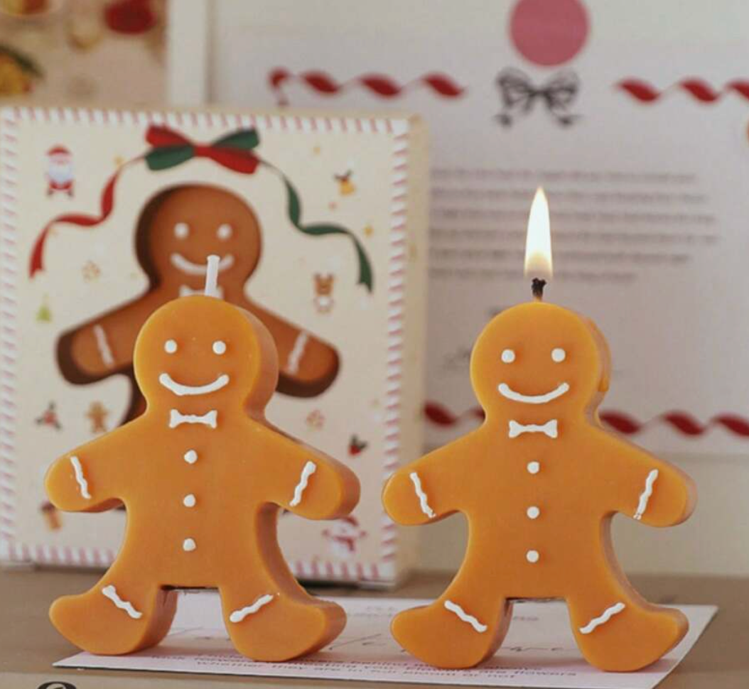 Gingerbread Man Christmas Candle - Mulberry Market Designs