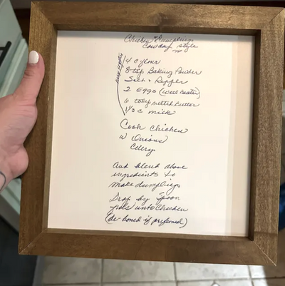 Handwriting Keepsake Sign | Framed Handwriting Sign | Handwritten Recipe | Wedding Gift