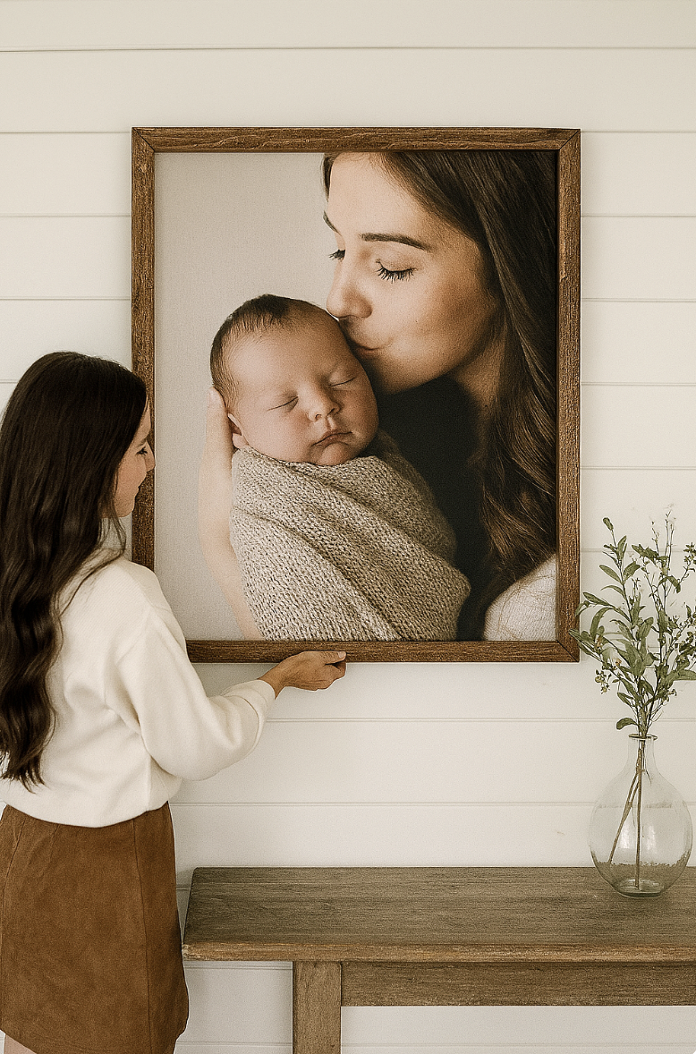 Custom Wood Framed Family Photo Sign