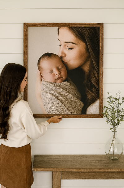 Custom Wood Framed Family Photo Sign