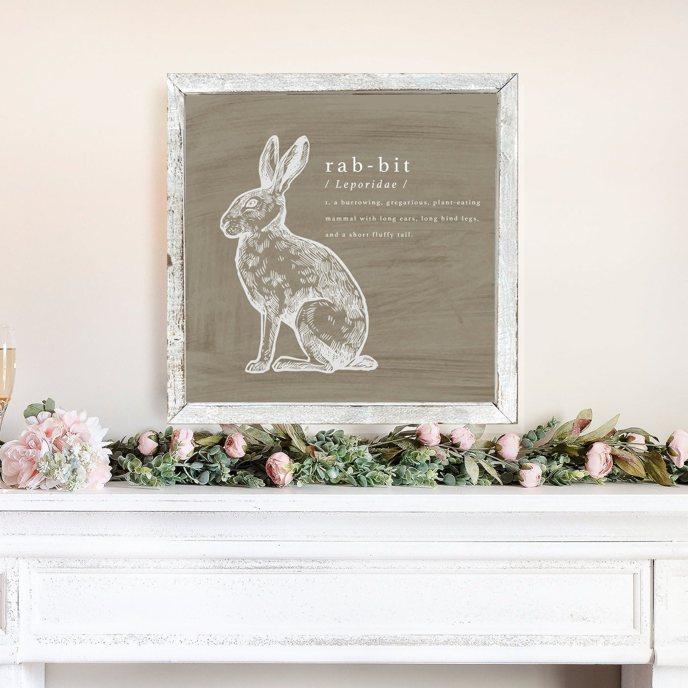 Spring Rabbit Farmhouse Sign - Mulberry Market Designs