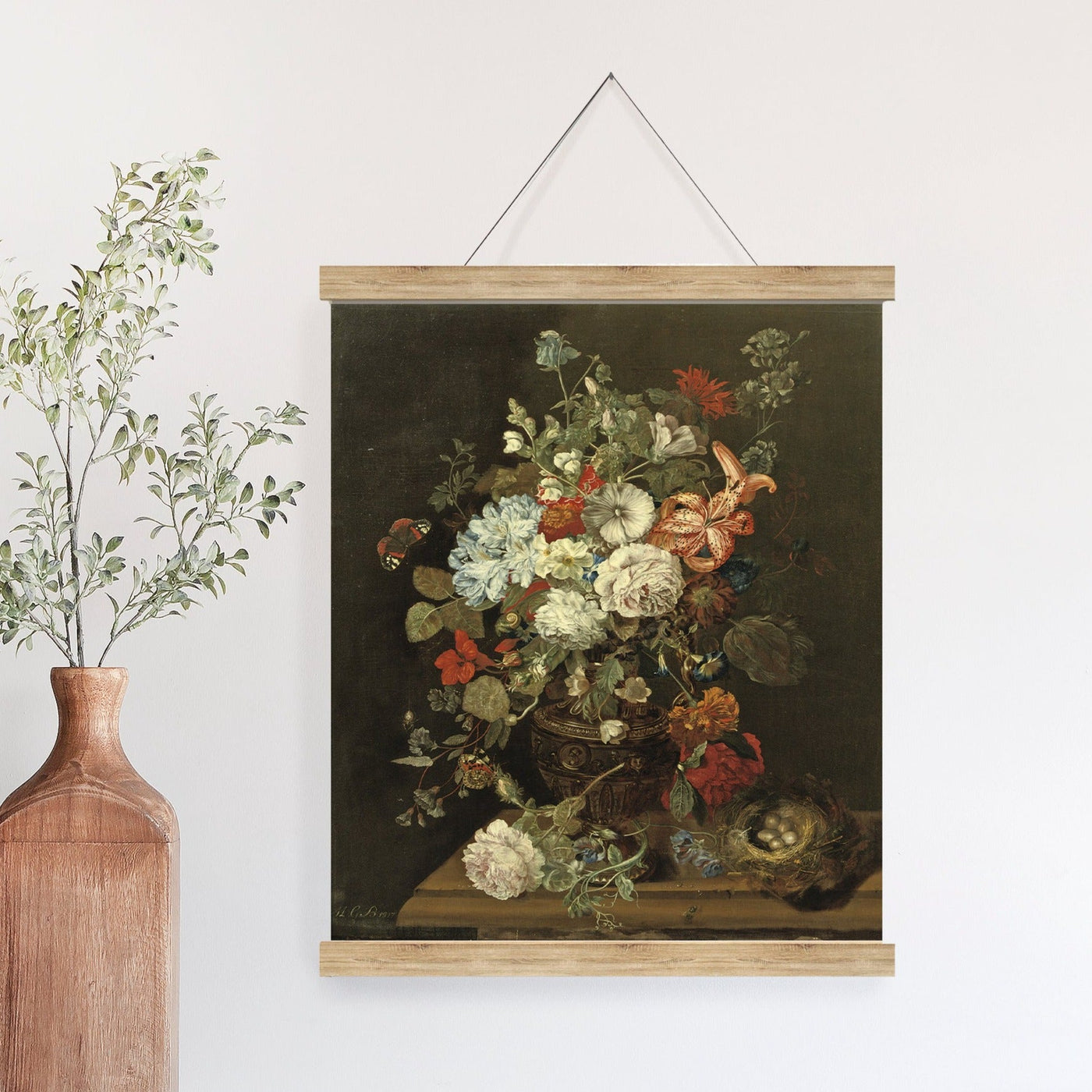 Still Life Flowers Hanging Canvas Art - Mulberry Market Designs