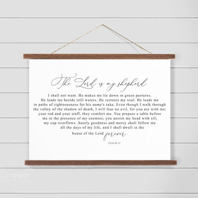 The Lord is My Shepherd Hanging Canvas Sign