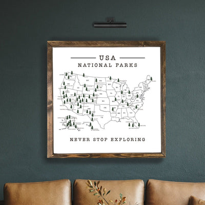 USA National Parks Wood Framed Sign - Mulberry Market Designs