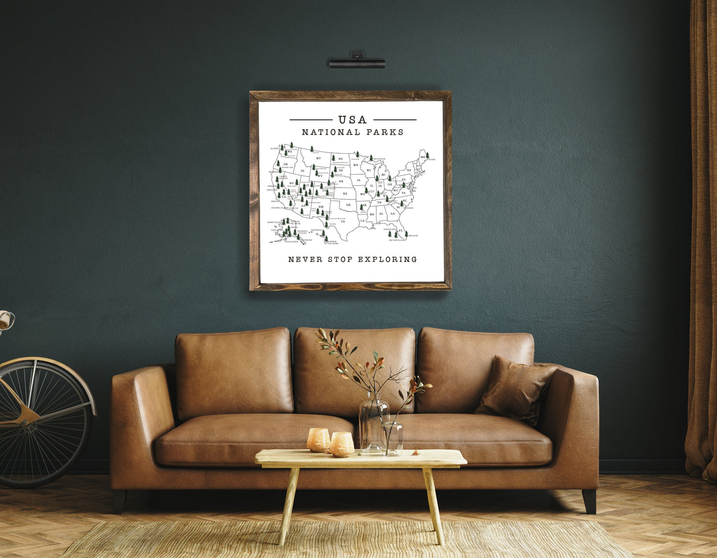 USA National Parks Wood Framed Sign - Mulberry Market Designs