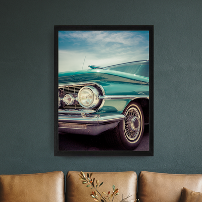 Vintage Blue Car Modern Wall Art - Mulberry Market Designs