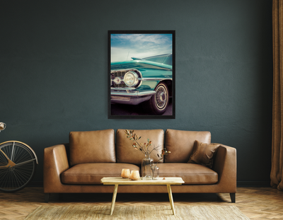 Vintage Blue Car Modern Wall Art - Mulberry Market Designs