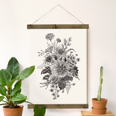 Vintage Botanicals Tapestry Canvas Wall Decor - Mulberry Market Designs