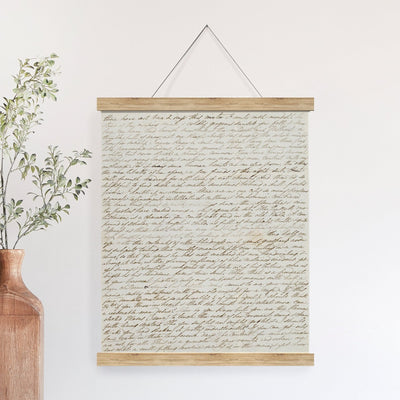Vintage Handwritten Letter Tapestry Canvas Wall Decor - Mulberry Market Designs