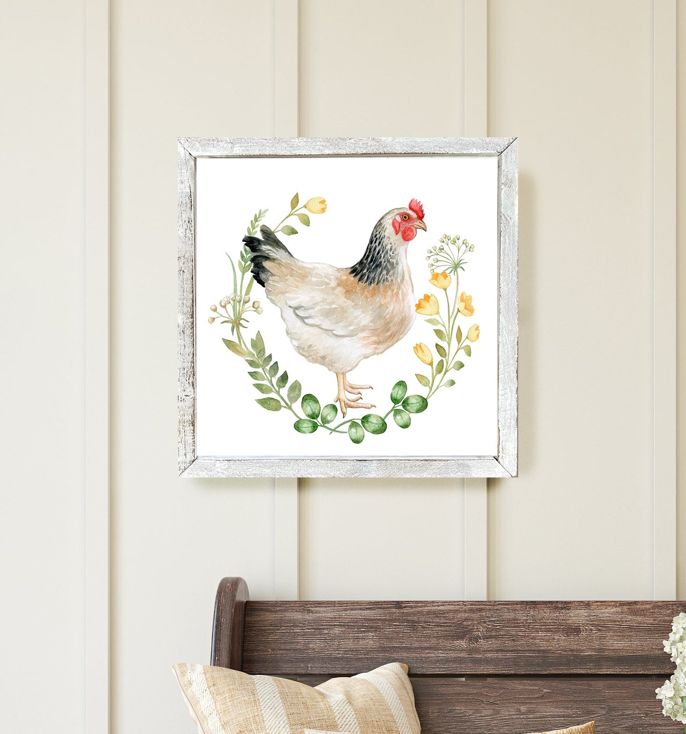 Farmhouse Chicken Painting Wall Art - Mulberry Market Designs