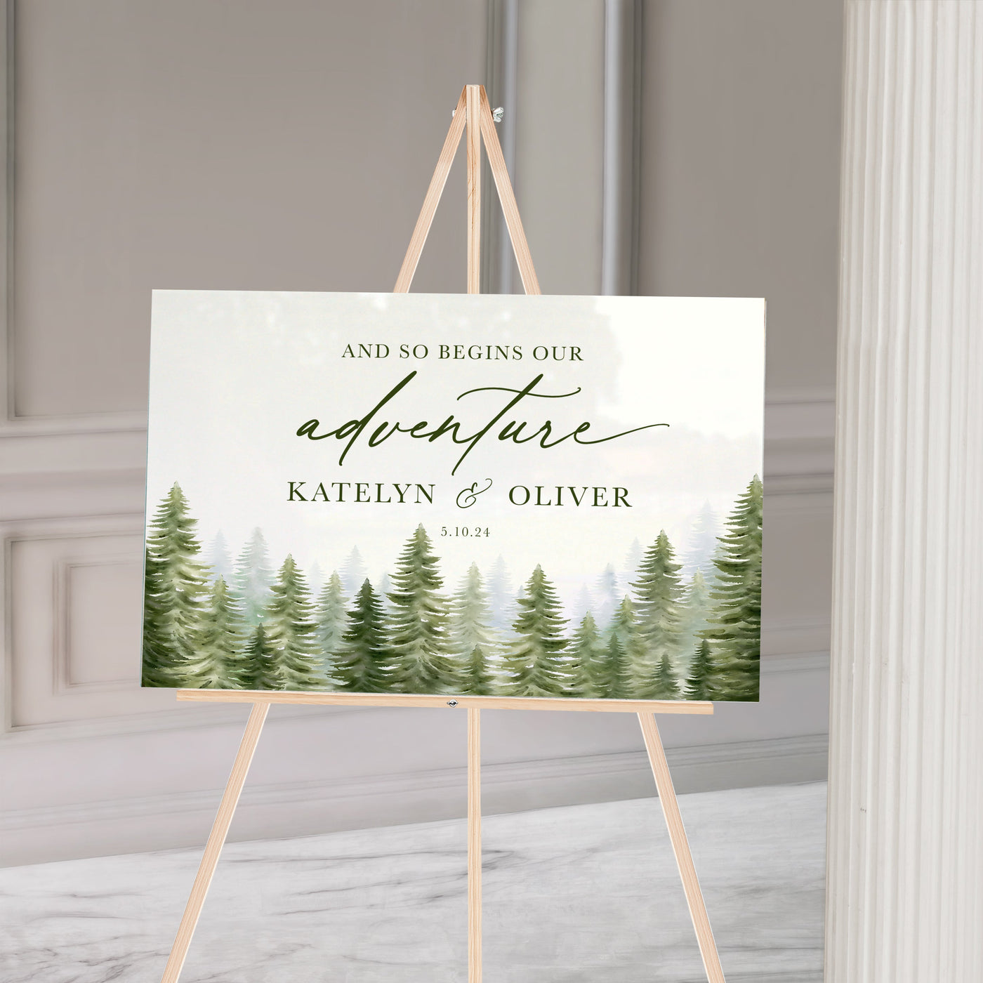 Forest Acrylic Wedding Welcome Sign - Woodsy Wedding - Mountain Wedding Signs - Mulberry Market Designs