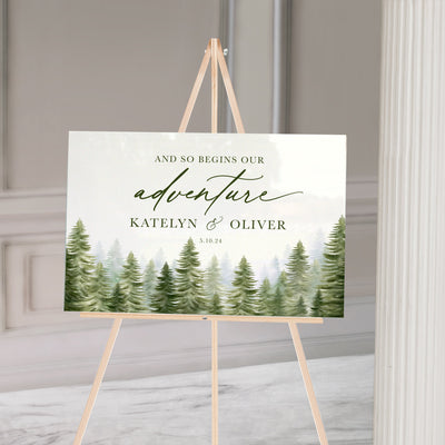Forest Acrylic Wedding Welcome Sign - Woodsy Wedding - Mountain Wedding Signs - Mulberry Market Designs
